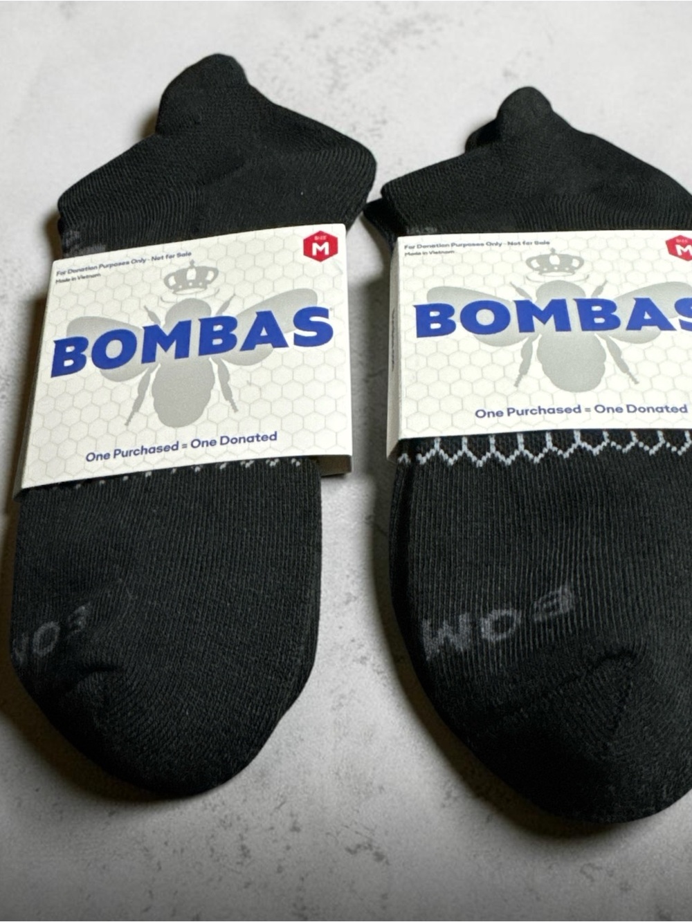 NWT Bombas Men's Ankle Socks - Black (Pack of 2) SZ M